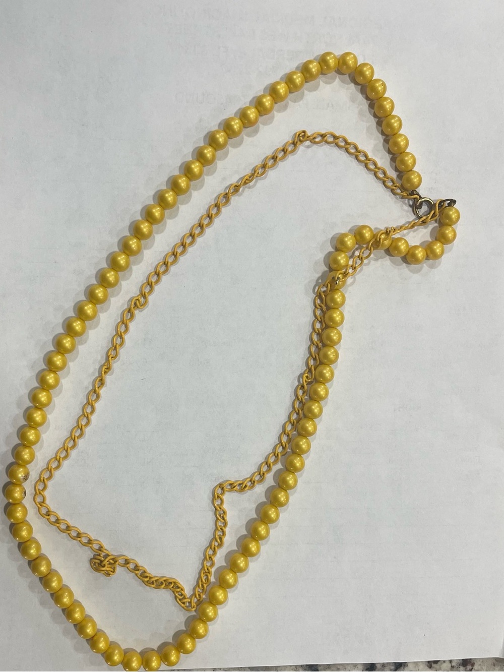 Yellow Beaded Multi-Strand Necklace - Women's Jewelry
